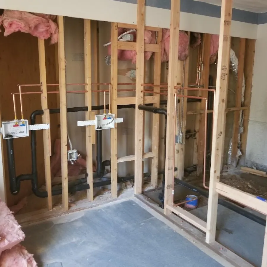 Copper pipe rough-in and plumbing installation in Royse City
